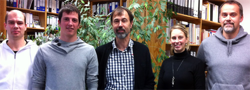 Das Projektteam (v.l.n.r.): Birger Hense, Sebastian Schmiedel, Prof. Dr. Horst Hübner, Carina Deuß und Oliver Wulf.